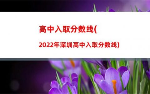 高中入取分数线(2022年深圳高中入取分数线)